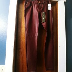 NWT purple leather looking skinny pants
